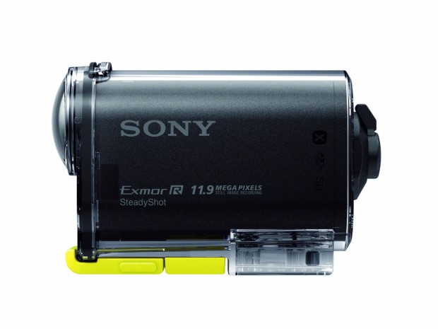 Sony HDR-AS20 mit Schutzgehäuse (Bild: Sony)